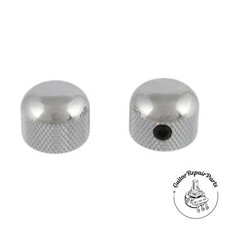 Mini Dome Top Metal Knobs, w. Set Screw 2 pcs - Chrome