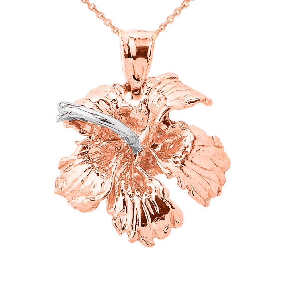 Solid gold hotsell rose necklace