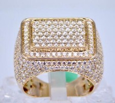 WOW STUNNING MEN'S 14K YELLOW GOLD 4 1/2CT DIAMOND CLUSTER RING Retail 16,083