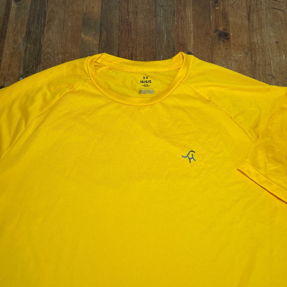 Under Armour Shirt Mens Large Yellow Tee Sand Hills Golf Club
