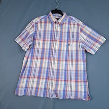 Chaps Men's Short Sleeve Button Up Shirt Multicolor Plaid Size XL