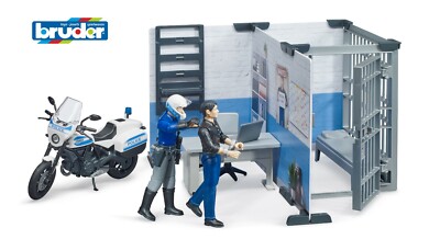 Bruder Spielzeug 62732 Polizeistation Polizei Motorrad Polizist Ausstellungsstüc