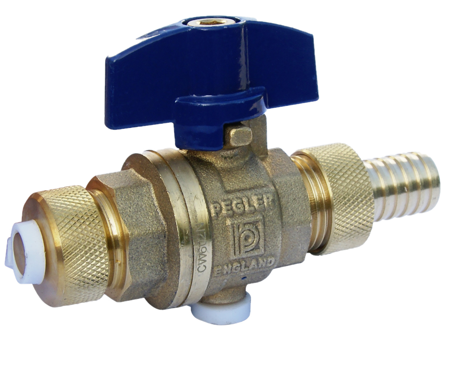 Pegler Yorkshire (3/4"") DZR Brass Ball Drain Cock Valve Blue T Handle – PB60