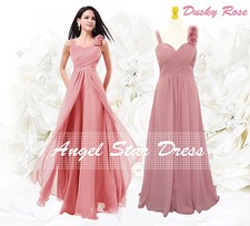 New Formal A-Line/Princess Full-Length Sleeveless Chiffon Bridesmaid Dress 6-24