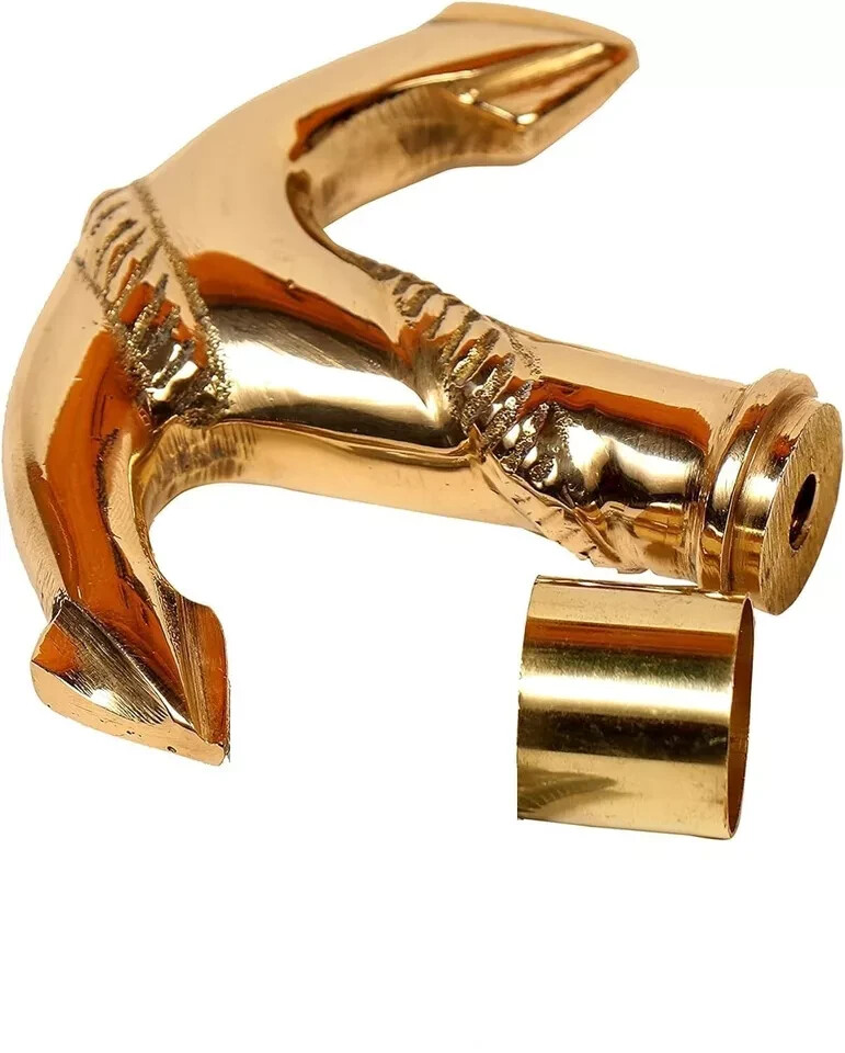 Nautical Solid Brass Anchor Walking Stick Handle … - image 4