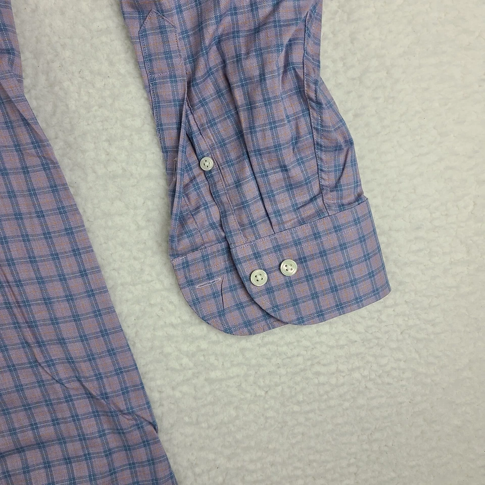 Ledbury Shirt Mens 15.5 / Medium Blue Purple Check Classic Fit Dress Button Up - Image 2 of 4