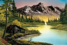 Bob Ross Mountain Retreat Art Print Poster 12x18