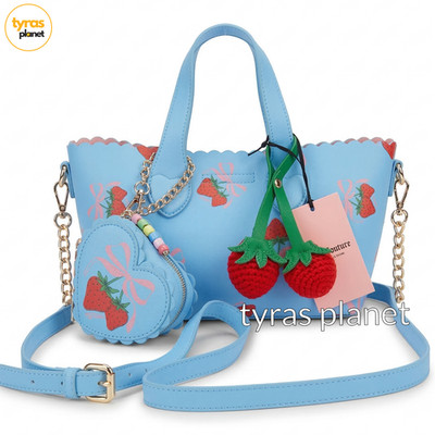NEW RELEASE NWT Juicy Couture Strawberry Mini Tote Blue strawberry and bow y2k