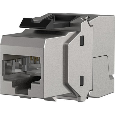 RJ45 Keystone Modul Cat.6A STP Buchse 22-26AWG IDC Silber Druckguss E-20070
