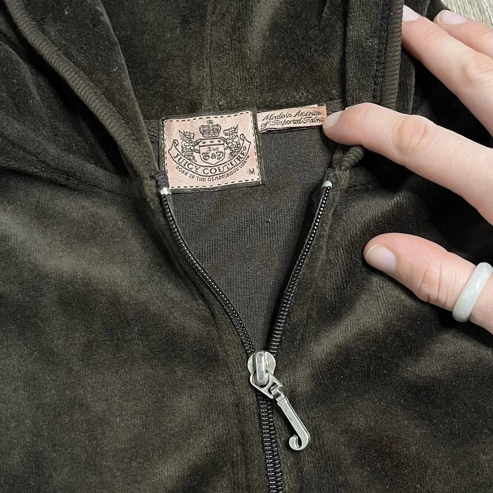 винтажный y2k juicy couture принцесса велюр толстовка с капюшоном размер M - Изображение 4 из 4