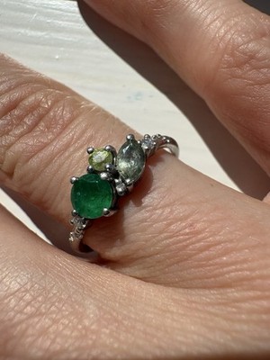 Rose Audrey Rose Green Ocean Starry Cluster Ring in Platinum