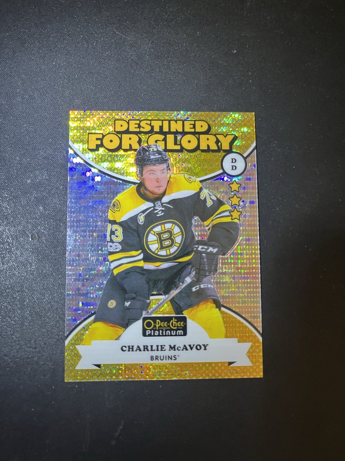 2017-18 O-Pee-Chee Platinum - Destined for Glory Charlie McAvoy #DG-13 Pulsar RC