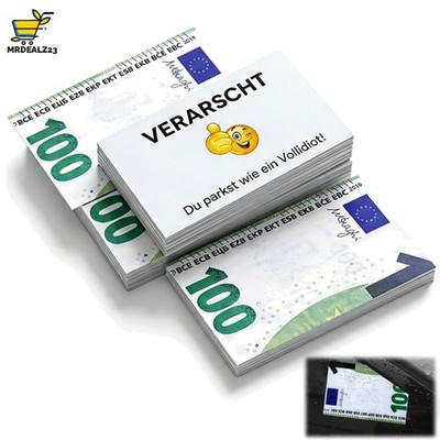 Auto Gadgets Falschparker Karten 85x55mm lustig Geldschein-Design Parkplatz