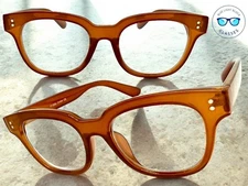 Classic Vintage Retro Blue Light Block Computer EYE GLASSES Large Brown Frame