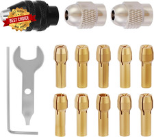 15pc Drill Chuck  Brass Collet Set for Dremel - 4486 Keyless  4485 Nut Kit
