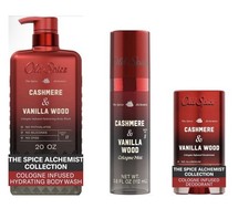 Old Spice Cashmere & Vanilla Wood Set Body Wash Mist Deodorant 3pc Bundle