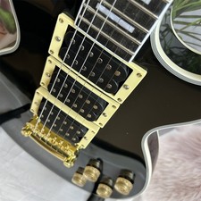 US Shipping LP Black Frampton phoenix Electric Guitar HHH Pickups Gold Parts