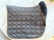 Black Mattes Sheepskin Platinum Dressage Pad Size Large Custom