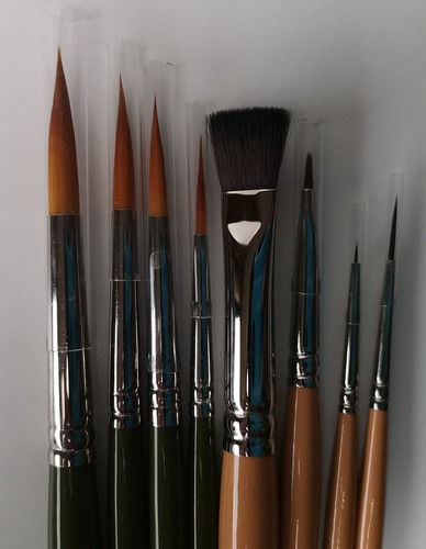 Billy Showell 8-Brush Set: Mixer  Eradicator  Fine Liner  Spotter 4 Fine Tipped  - Picture 3 of 9