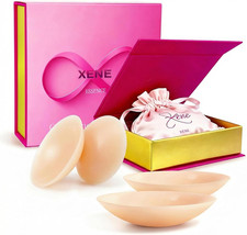 Nipple Covers for Women 2 Pairs Reusable Silicone Adhesive Pasties, Invisible No