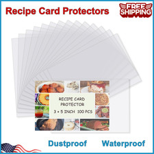 100 Pcs 3 5 Inch Clear Recipe Card Protectors Index Card Sleeves For Cookbook