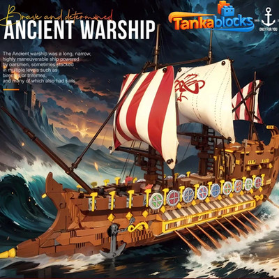 MOC Viking Longship Ancient Warship Building Blocks Viking Warship Gifts