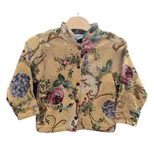 Sugar Street Weavers Vintage Floral Tapestry Jacket Cotton One Size Made in USA