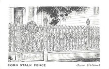 New Orleans LA Louisiana, Corn Stalk Fence, 915 Royal St, Vintage Postcard