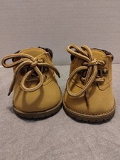 Build-A-Bear Work Boots Rugged Tan BEARLAND Hiking Construction Lace Up Shoes