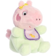Aurora World Plush - Peppa Pig Palm Pals - BABY EVIE WITH BIB 5 inch