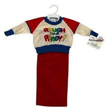 NWT Vintage 70s Baby Infant Outfit Two Piece Top Bottom 9 Month Rough Ready