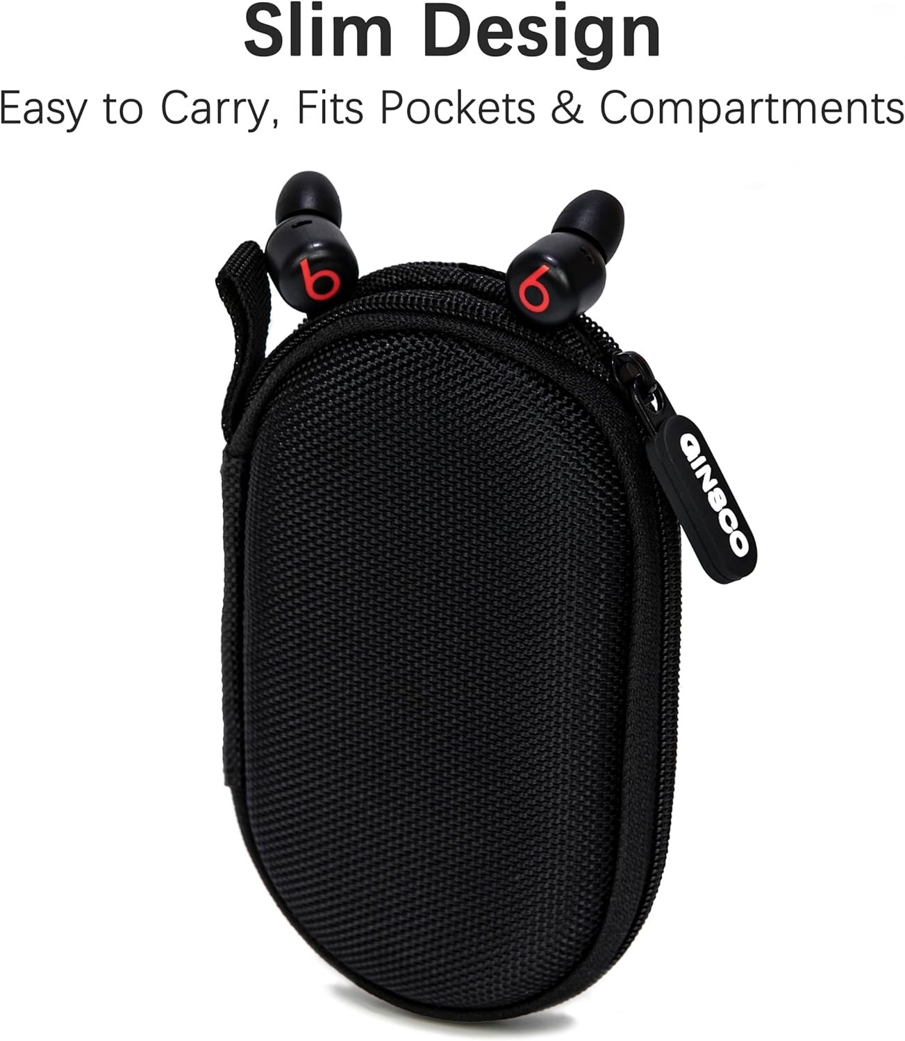Mini-Portable Case for Beats Flex Wireless Earbuds with Built-In Microphone Earp