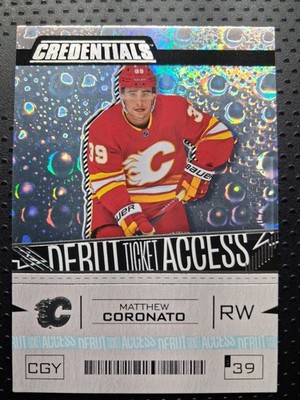 2023-24 Upper Deck Credentials Debut Ticket Access #182 Matthew Coronato 23/599