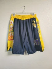 Kobe Bryant Los Angeles Lakers Mamba Basketball Shorts Black Yellow Pockets Sz M