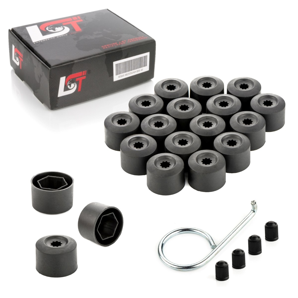 20x Shrouds Wheel Screw Caps Wheel Black 0 21/32in for BMW 2er
