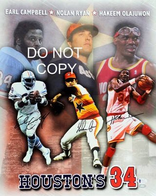 #ad Cambell Ryan Olajuwon HOUSTON LEGENDS Signed Autographed REPRINT 8x10 Photo RP $7.95