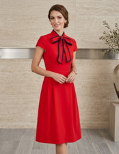 J.Crew Tie Neck Dress Womens 2 Vibrant Red 365 Crepe Sophisticated Office NEW