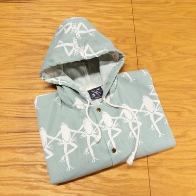 Vintage Michigan Rag Co Coat Small Frog All Over Chore Barn Jacket Canvas MRC