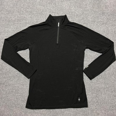 Smartwool Merino 150 Shirt Womens Medium Black 1/4 Zip Mock Neck Base Layer