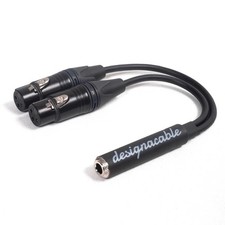 6.35mm TRS Socket to 2x Female XLR parallel splitter, Balanced Adaptor
