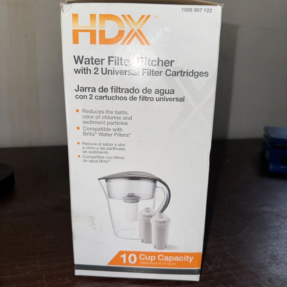 HDX 10-Cup Water Filter Pitcher with 2 Universal Filter Cartridges BPA Free - Image 2 of 4