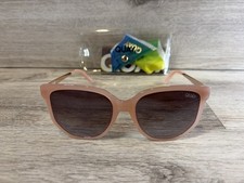 NEW QUAY Gold Beige Blush Polarized Coffee Run Mini 126 Sunglasses  Case