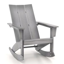 Patio Adirondack Rocking Chair All Weather HDPE Porch Rocker 330lbs Grey
