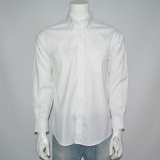 BROOKS BROTHERS Regular Fit Stretch Non Iron Cotton White Dress Shirt 15.5 - 33
