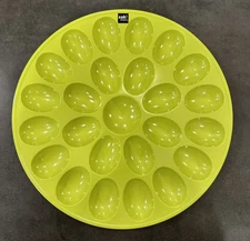 Zak! Designs Melamine Deviled Egg Platter 12 Inch LIME GREEN Plate Tray