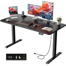 Standing Desk with Outlets, Sit Stand Desk, Adjustable Height Home Office Desk