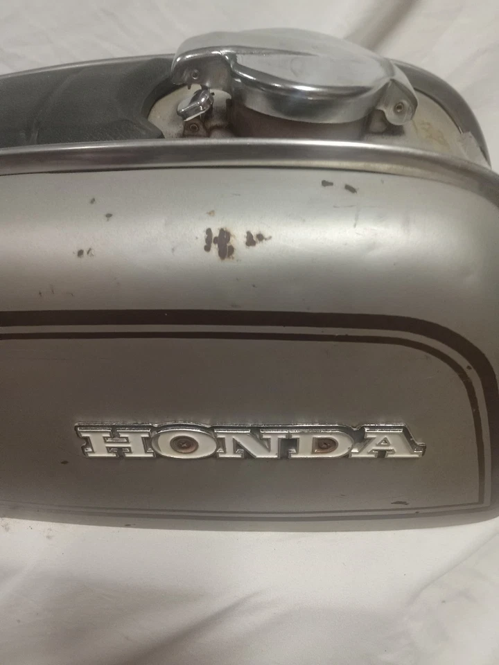 Honda CB200 Fuel Tank 1974-76 Chrome Stripes Fuel Cap Rubber Pad Cafe Racer — 第 4/4 张图片
