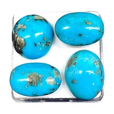4 Pcs Natural Turquoise 20-22mm Blue Cabochon Loose Untreated Gemstones Lot