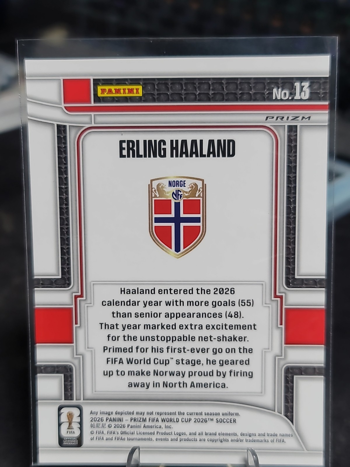 2026 Panini Prizm FIFA World Cup Erling Haaland Scorers Club Silver Wave #13 view 2