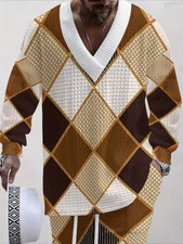 Men's Outfit 2 Piece Set Shirt Pants Suit PLUS SIZE BIG 6XL